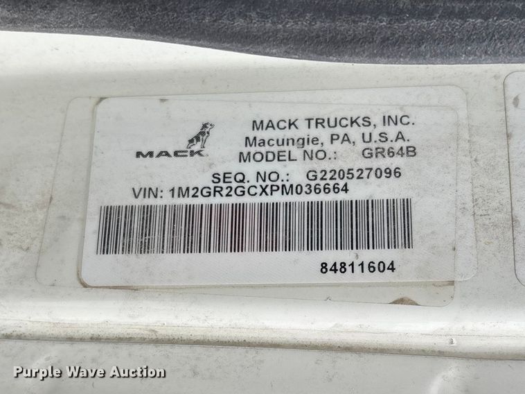 image for item YA2719 2023 Mack GR64B dump truck