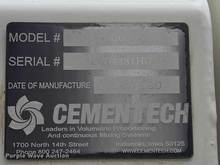 image for item YA2730 2020 Freightliner 114SD volumetric concrete mixer truck