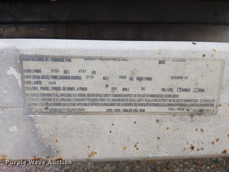 image for item YA2809 2020 Bandit 200UC wood chipper