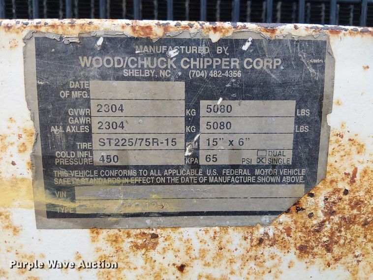 image for item YA2818 2006 Woodchuck WC12B wood chipper