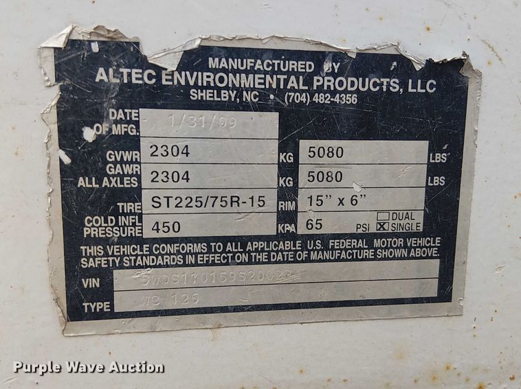 image for item YA2819 2009 Altec WC126 wood chipper