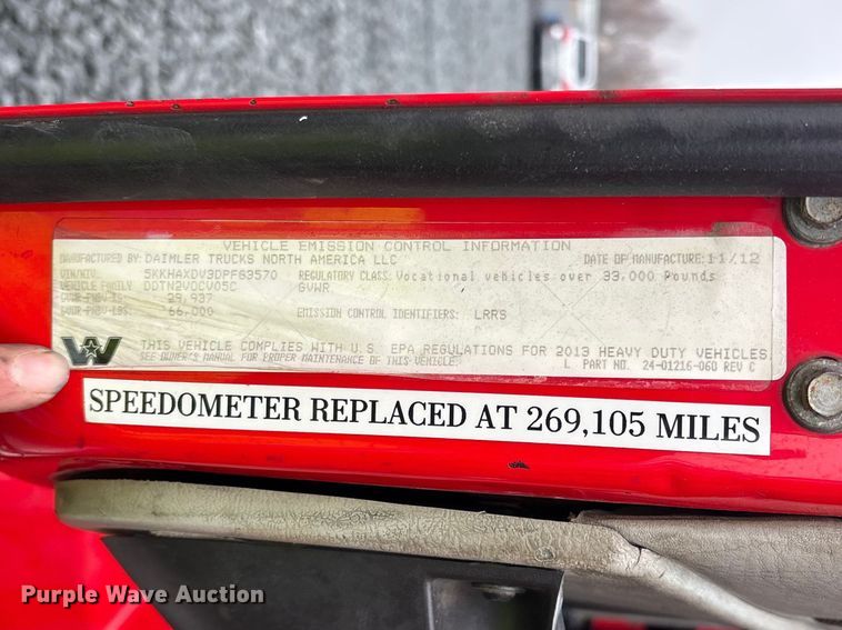 image for item YA2958 2013 Western Star 4700 crane truck