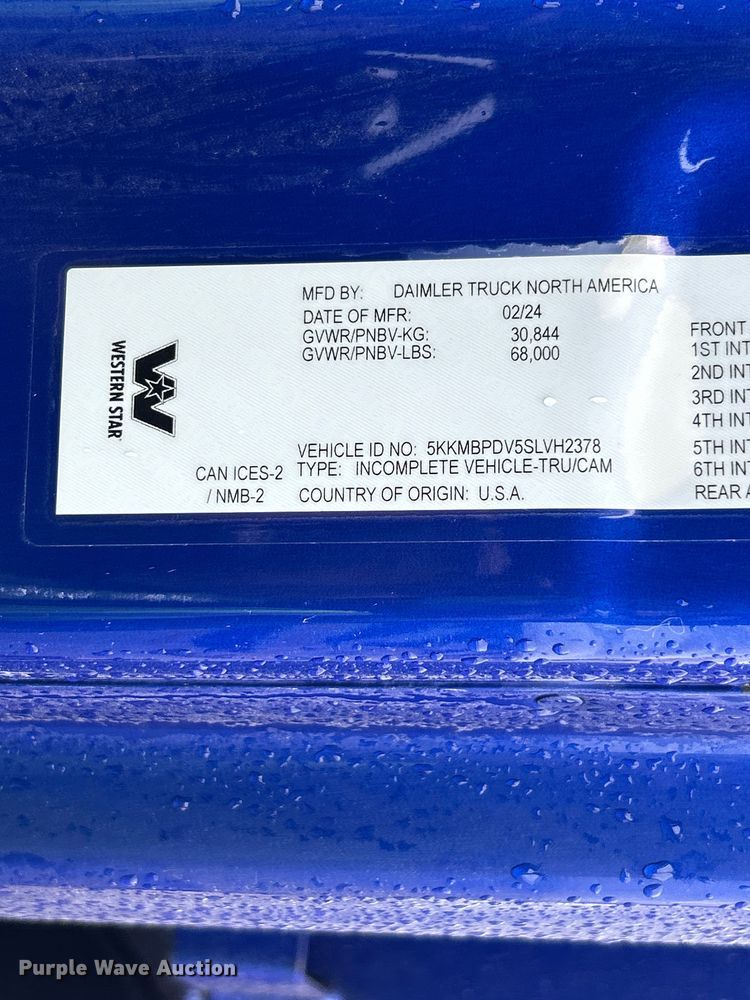image for item YA2959 2025 Western Star 47X dump truck