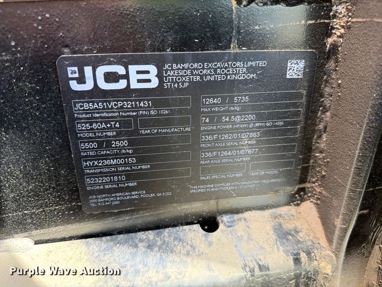 image for item YA3149 2023 JCB 525-60 telehandler