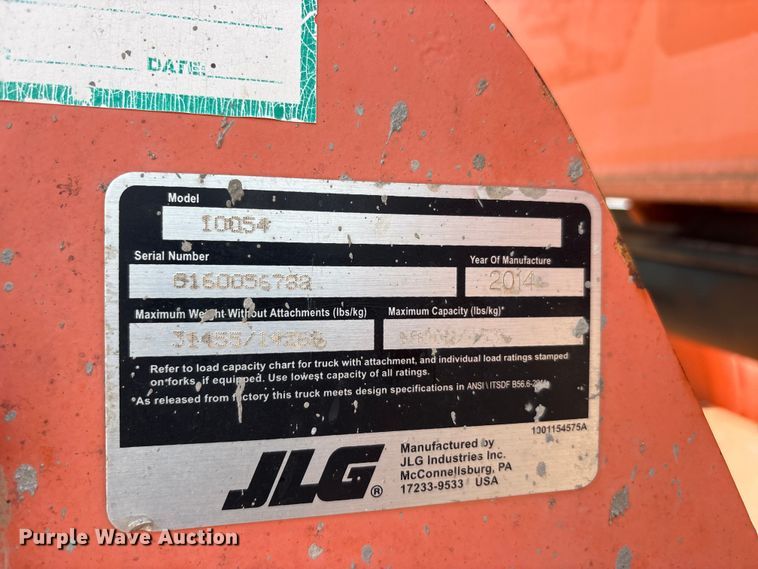 image for item YA3162 2014 JLG SkyTrak 10054 telehandler