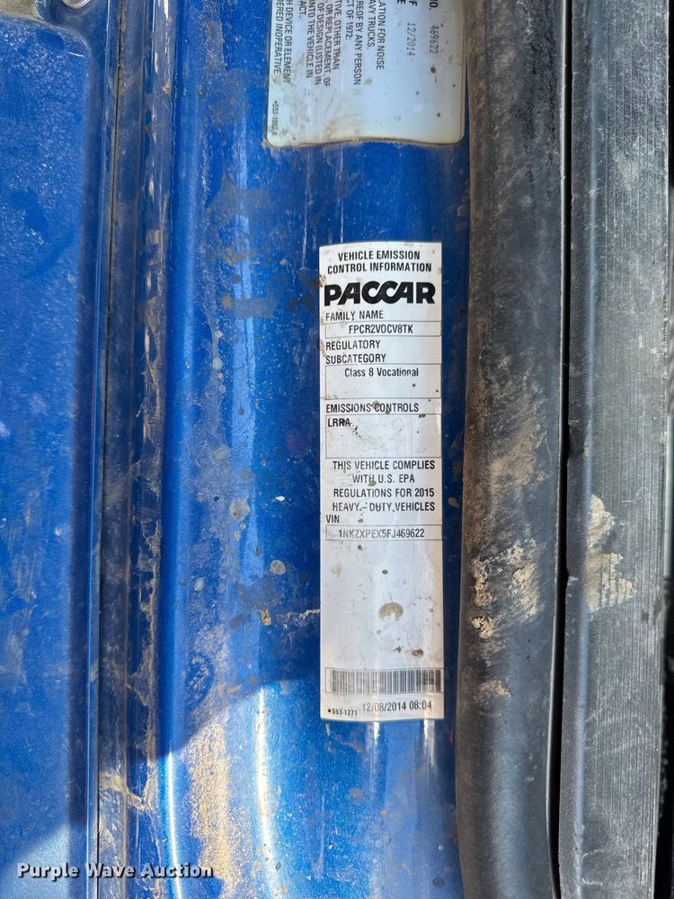 image for item YA3275 2015 Kenworth T880 dump truck