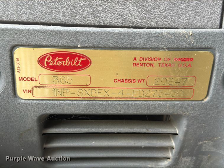image for item YA3362 2015 Peterbilt 365 crane truck