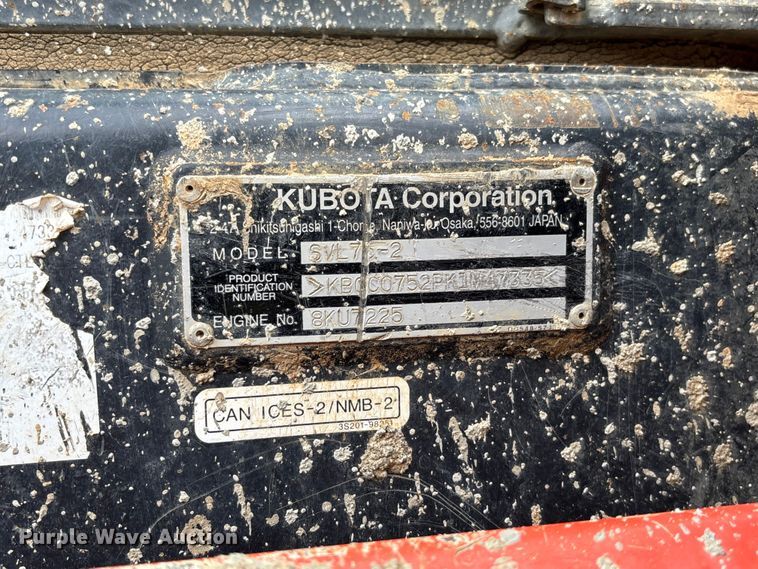 image for item YA3385 2020 Kubota SVL75-2 tracked skid steer loader