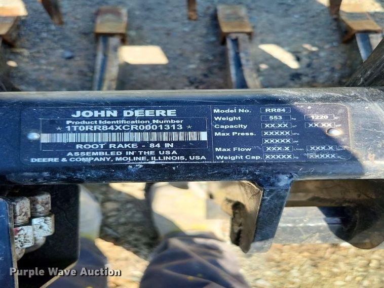 image for item YA3415 2024 John Deere RR84 root rake grapple