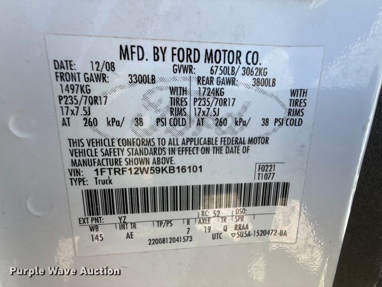image for item DH1945 2009 Ford F150 pickup truck