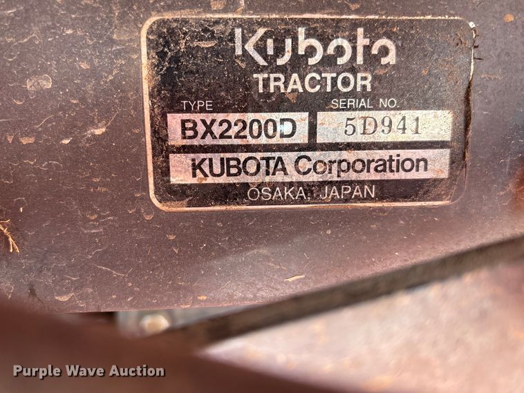 image for item DO5201 Kubota BX2200D HFWD tractor