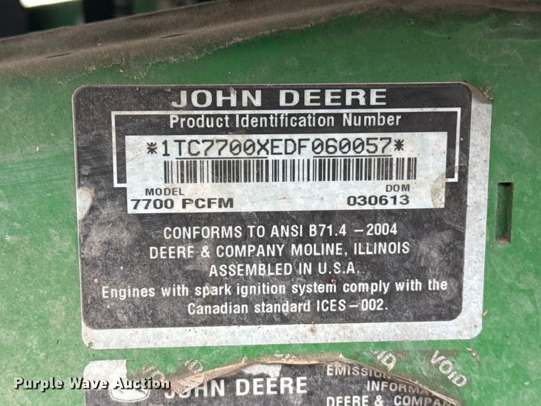 image for item DS6836 2013 John Deere 770 PrecisionCut reel mower