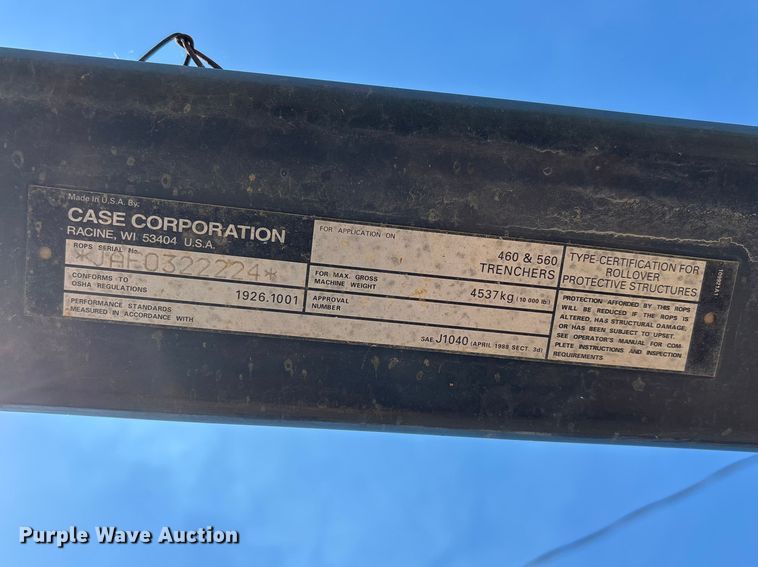 image for item DT0170 2000 Case 560 trencher