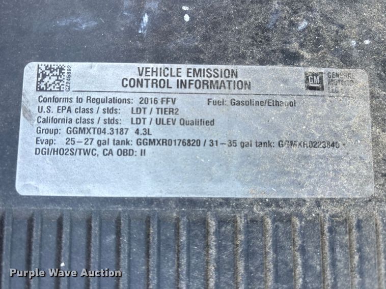 image for item DT0172 2016 Chevrolet Silverado 1500 pickup truck