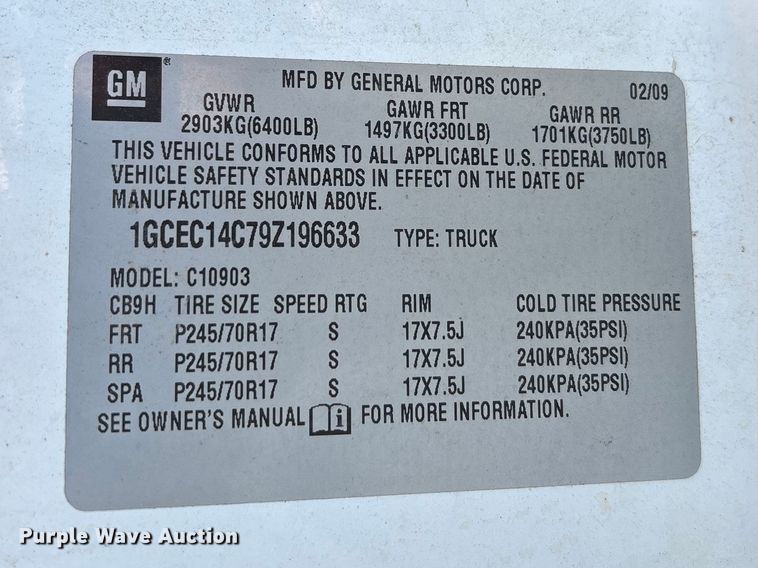 image for item DT0174 2009 Chevrolet Silverado 1500 pickup truck