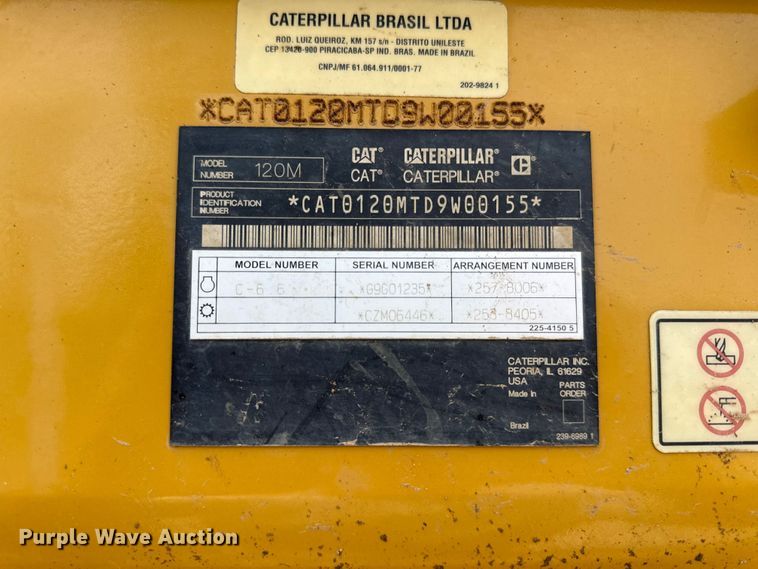 image for item DZ4445 2010 Caterpillar 120M AWD motor grader