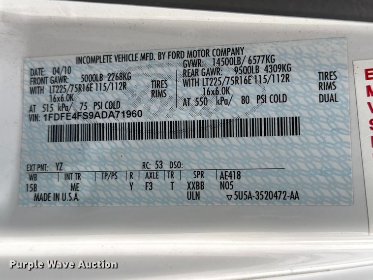 image for item DZ5148 2010 Ford Eldorado Aerotech E450 Super Duty shuttle bus