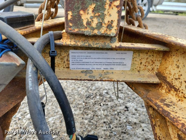 image for item EN3971 1995 Cronkhite 3300A tilt deck utility trailer