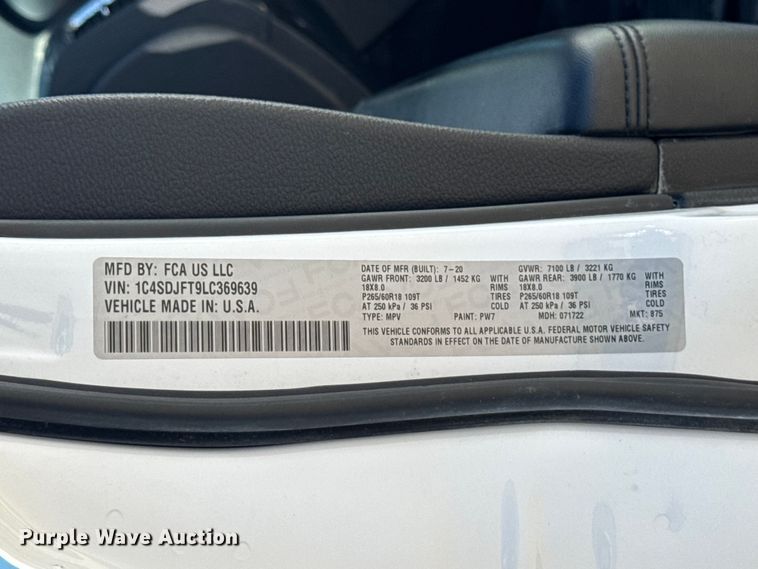 image for item ER0473 2020 Dodge Durango SSV SUV