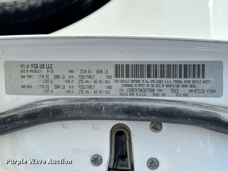 image for item ER0475 2019 RAM 1500 Crew Cab pickup truck