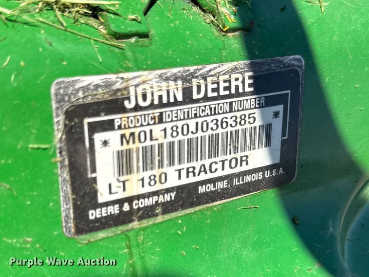 image for item ER0477 John Deere LT180 lawn mower
