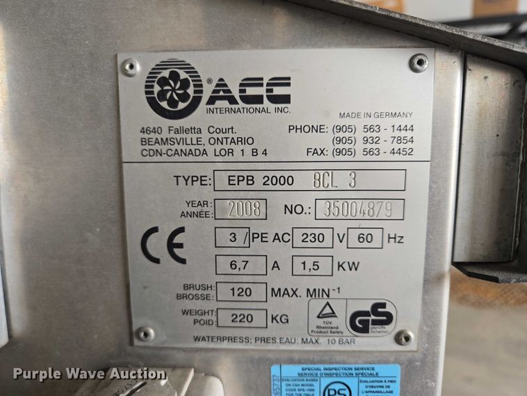 image for item ER1516 2008 ACC EPB 2000 BCL3 portable car wash