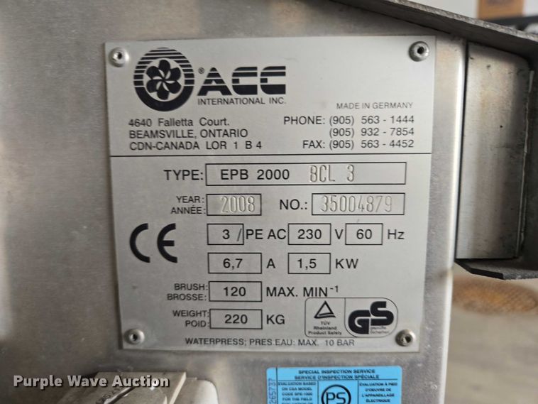 image for item ER1516 2008 ACC EPB 2000 BCL3 portable car wash