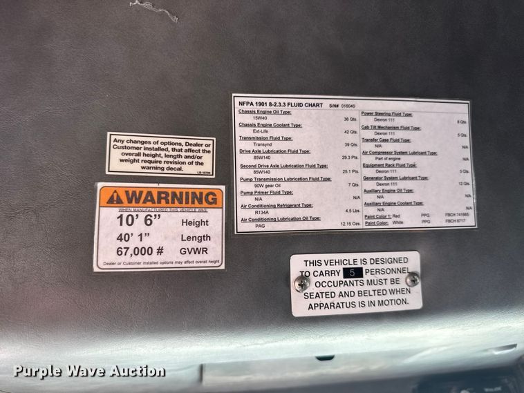 image for item ET1997 2008 Spartan pumper fire truck