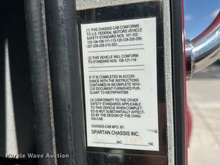 image for item ET1997 2008 Spartan pumper fire truck