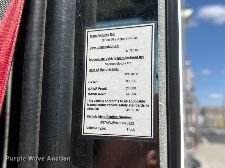 image for item ET1997 2008 Spartan pumper fire truck