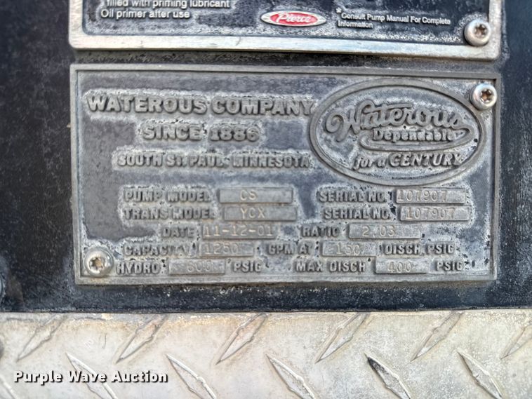 image for item ET1998 2002 Kenworth Pierce Contender pumper fire truck