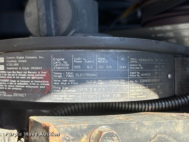 image for item ET1998 2002 Kenworth Pierce Contender pumper fire truck