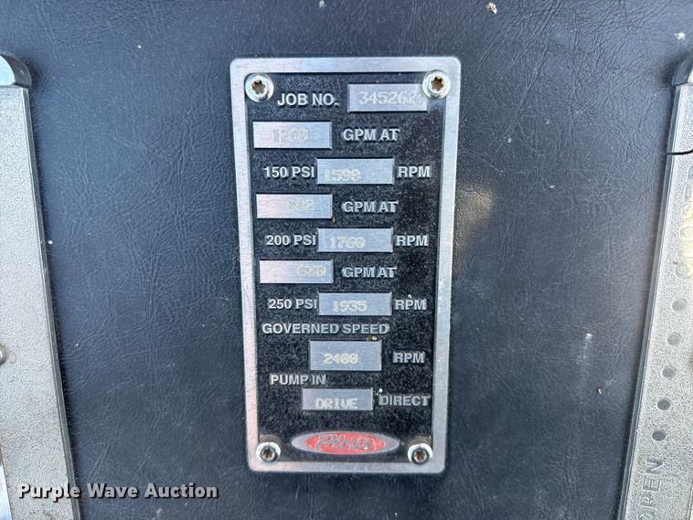 image for item ET1999 2003 Kenworth pumper fire truck