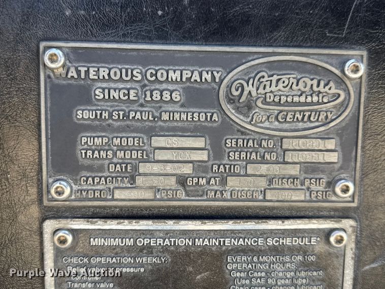 image for item ET1999 2003 Kenworth pumper fire truck