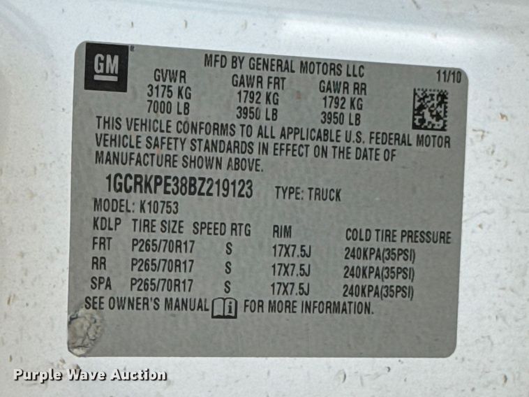 image for item ET6006 2011 Chevrolet Silverado 1500 Ext. Cab pickup truck