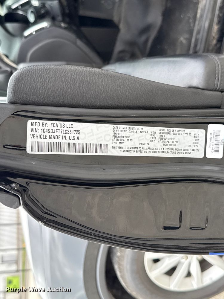 image for item ET6017 2020 Dodge Durango SSV SUV