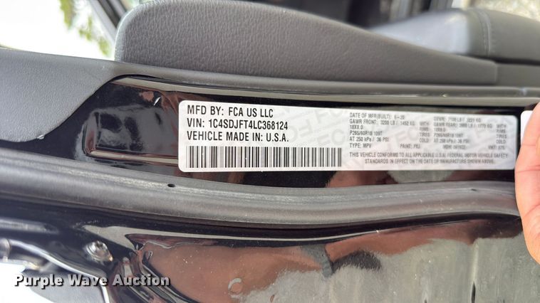 image for item ET6018 2020 Dodge Durango SSV SUV