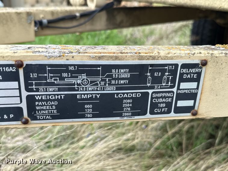 image for item ET6023 1968 M116A2 utility trailer