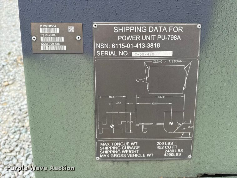 image for item ET6028 2008 Fermont MEP-803A generator