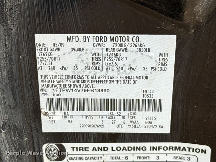 image for item ET6086 2009 Ford F-150 Crew Cab pickup truck