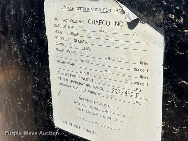 image for item EU0431 1999 Crafco melter applicator