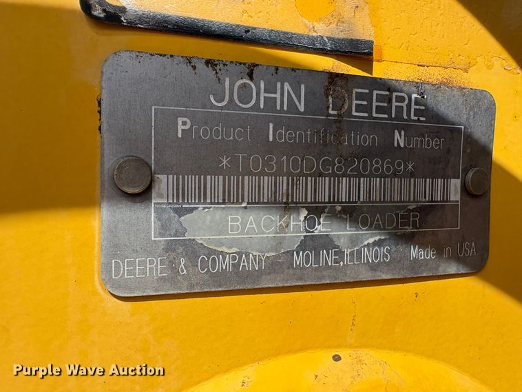 image for item EU8647 1996 John Deere 310D backhoe