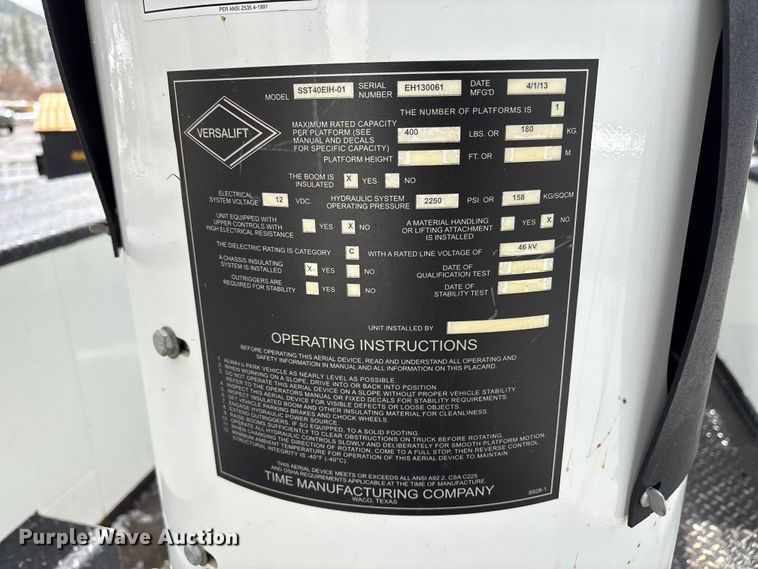 image for item EU8648 2012 Dodge 5500 bucket truck