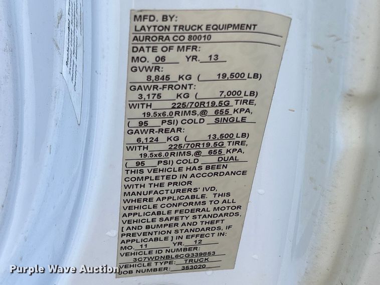 image for item EU8648 2012 Dodge 5500 bucket truck