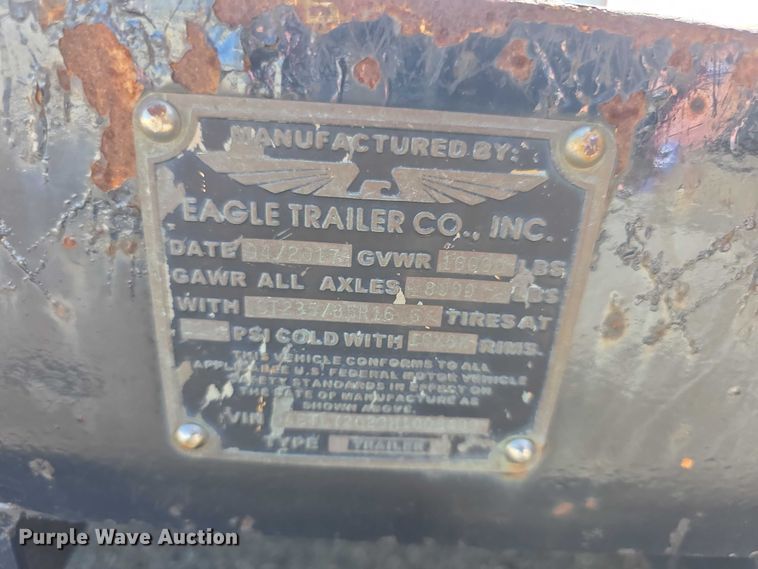 image for item EV2068 2017 Eagle 7X20LTA80-16000 equipment trailer