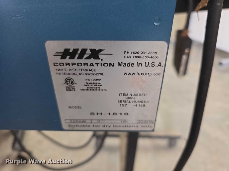 image for item EV2077 HIX SH1818 heat press