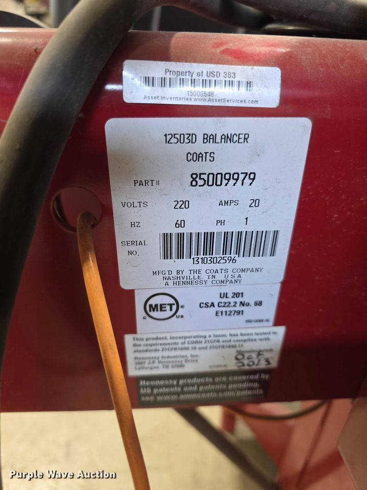 image for item EV2094 Coats 1250 tire machine