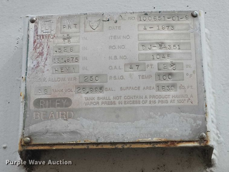 image for item EV5704 1973 Beaird propane tank