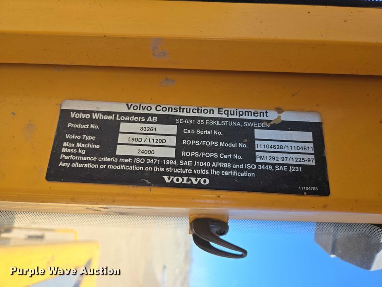 image for item EV5849 2000 Volvo L90D wheel loader