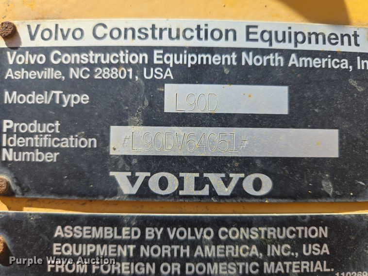 image for item EV5849 2000 Volvo L90D wheel loader